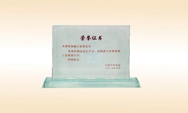 2019年9月-开云手机登录界面公益基金会荣获-天津市民政局颁发的荣誉证书
